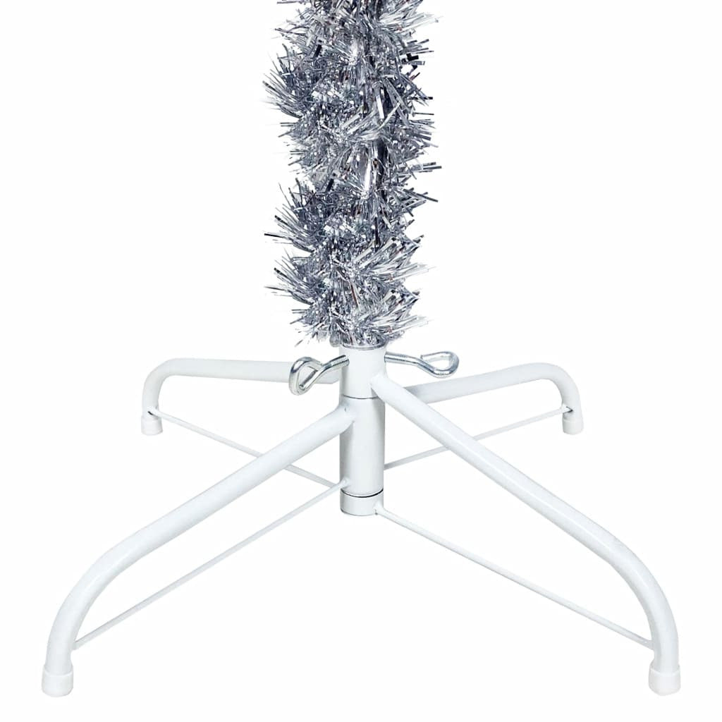 Vidaxl Árbol De Navidad Delgado Plateado 180 Cm_4