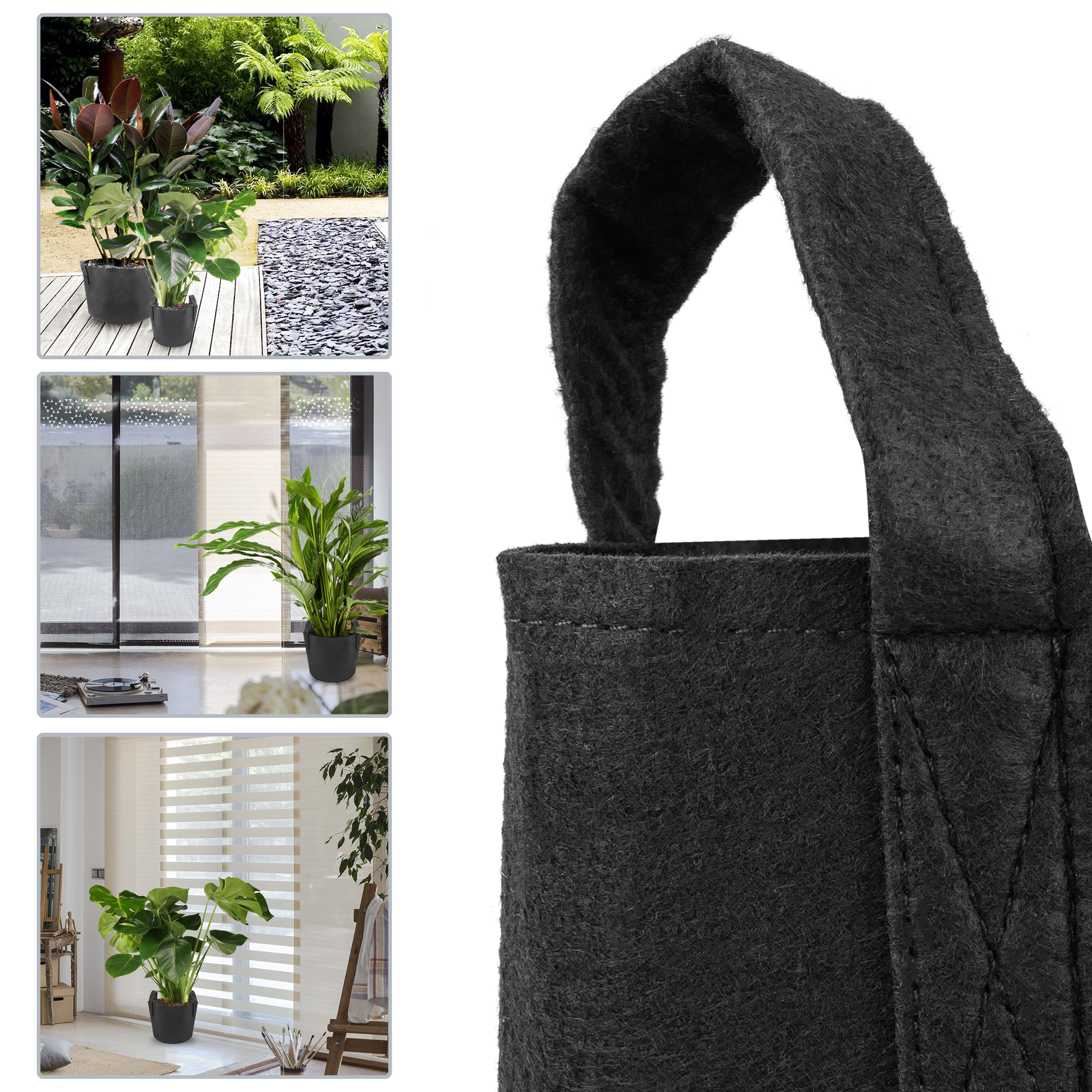 Bolsa Para Cultivo Y Crecimiento De Plantas Maceta De Tela Geotextil De 4 Litros 15x20cm 10-pack_1