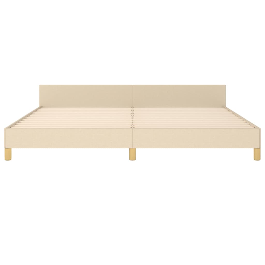 Estructura De Cama Con Cabecero De Tela Color Crema 200x200 Cm / Vetonek_0