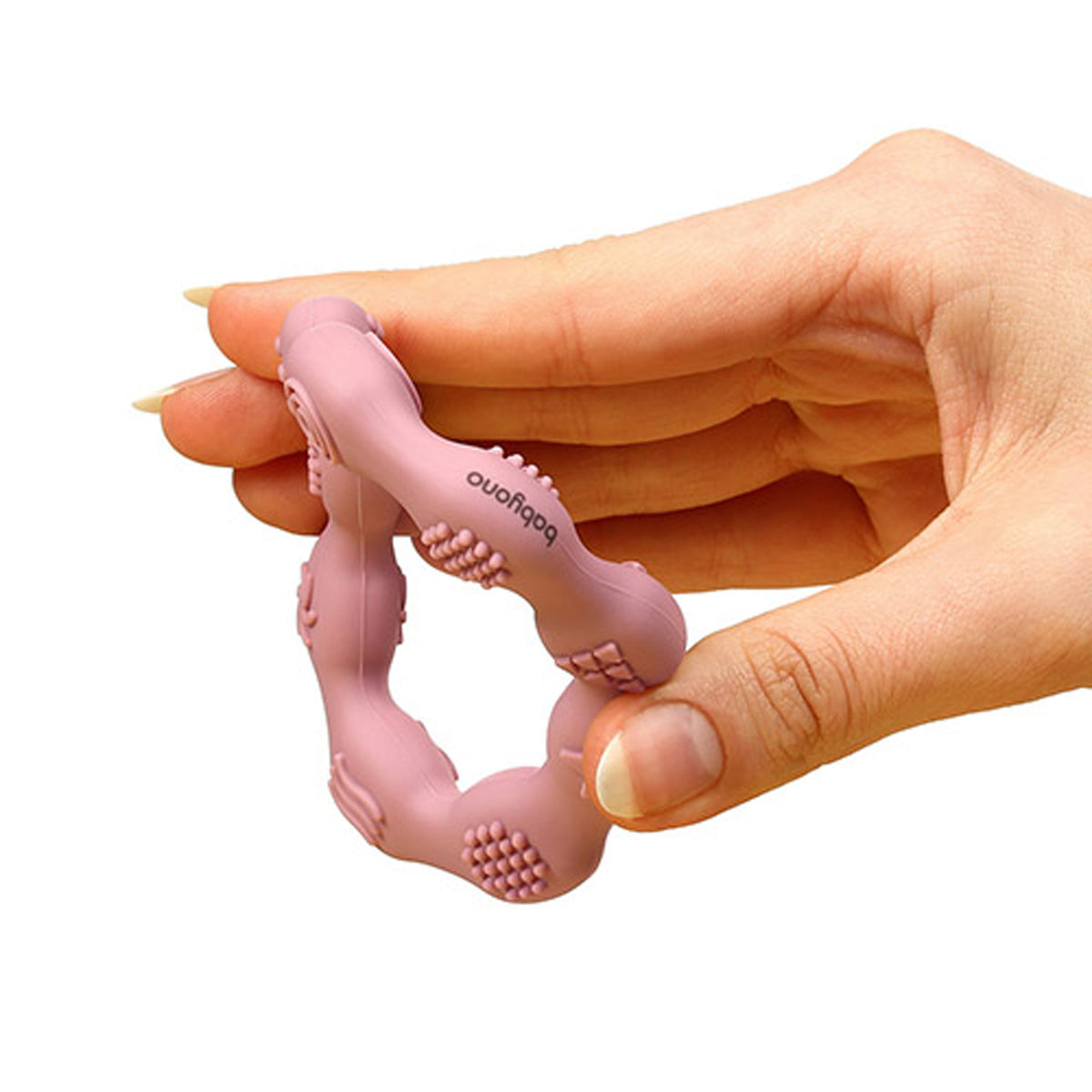 Anillo Mordedor Texturas De Silicona Rosa_1
