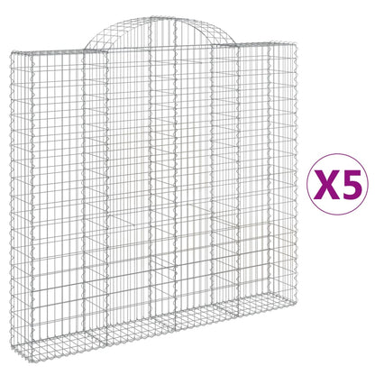 Cestas De Gaviones 5 Uds Forma De Arco Hierro 200x30x180/200 Cm_0