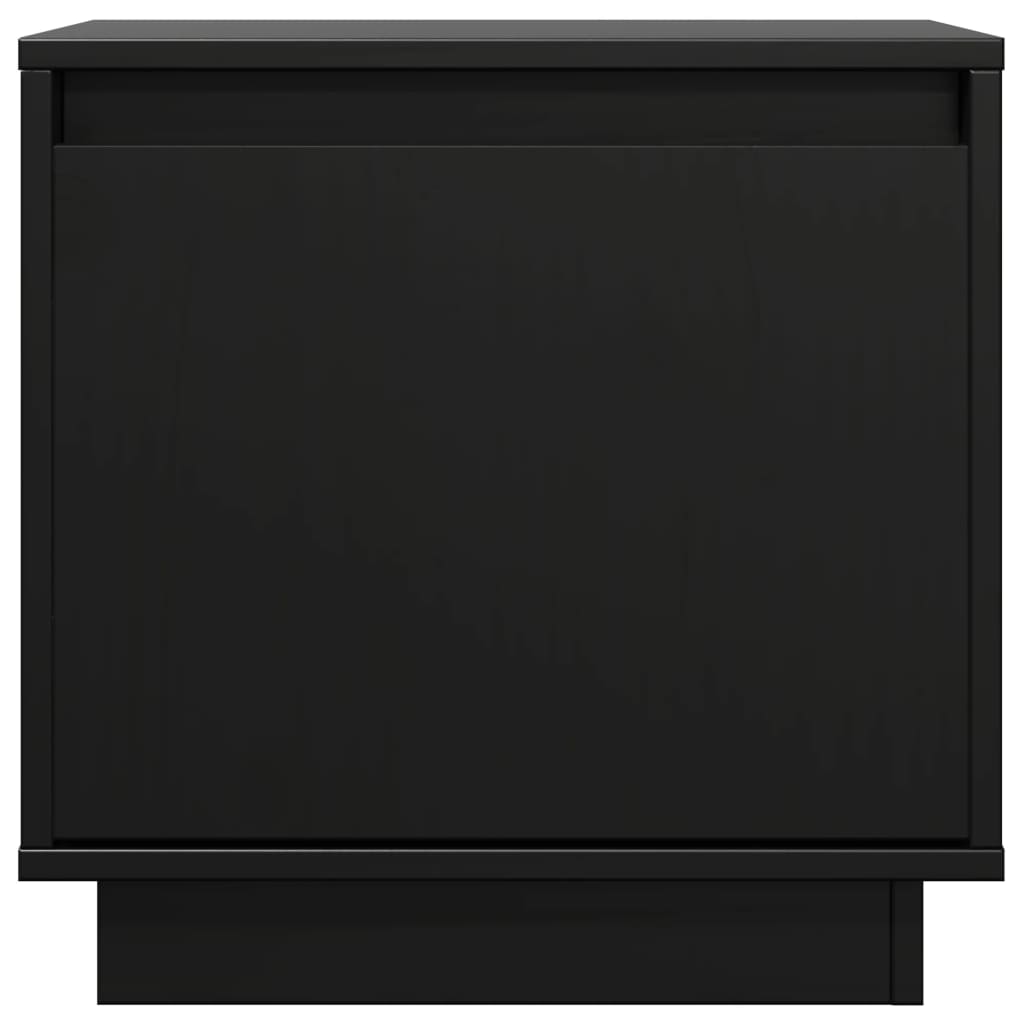 Mesitas De Noche 2 Uds Madera Maciza De Pino Negro 40x30x40 Cm_1