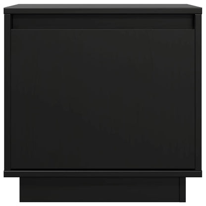 Mesitas De Noche 2 Uds Madera Maciza De Pino Negro 40x30x40 Cm_1