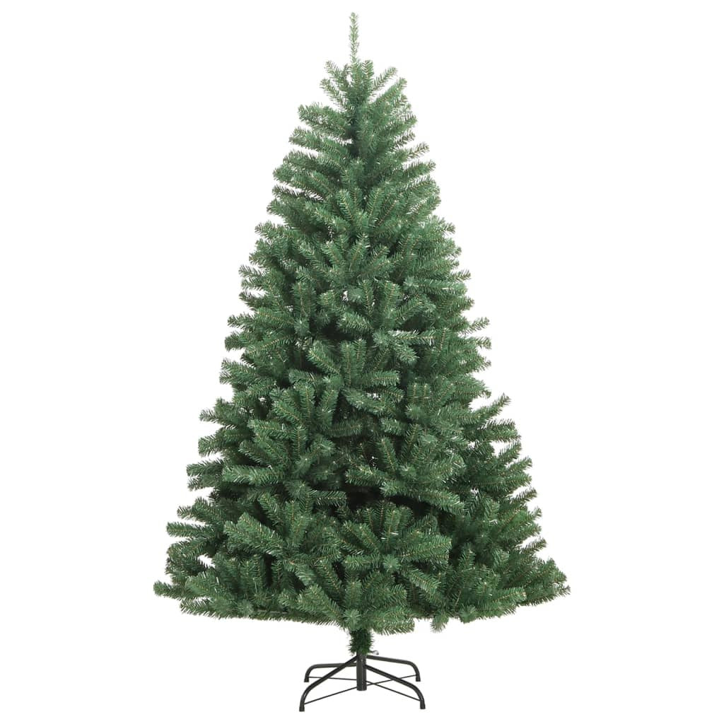 Vidaxl Árbol De Navidad Artificial Con Bisagras Y Soporte Verde 150 Cm_1