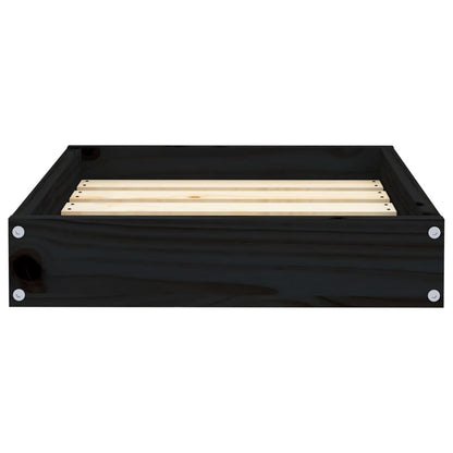 Vidaxl Cama Para Perros Madera Maciza De Pino Negro 51,5x44x9 Cm_3