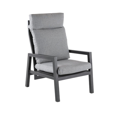 Sofá De Exterior, Reforzado, Aluminio, Color Negro, Sillón:59x72x112_0