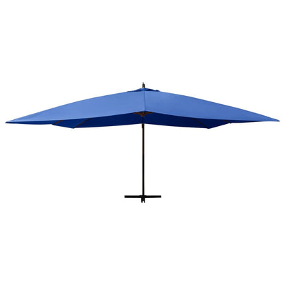 Vidaxl Sombrilla Jardín Voladiza Palo De Madera Azul Celeste 400x300cm_3