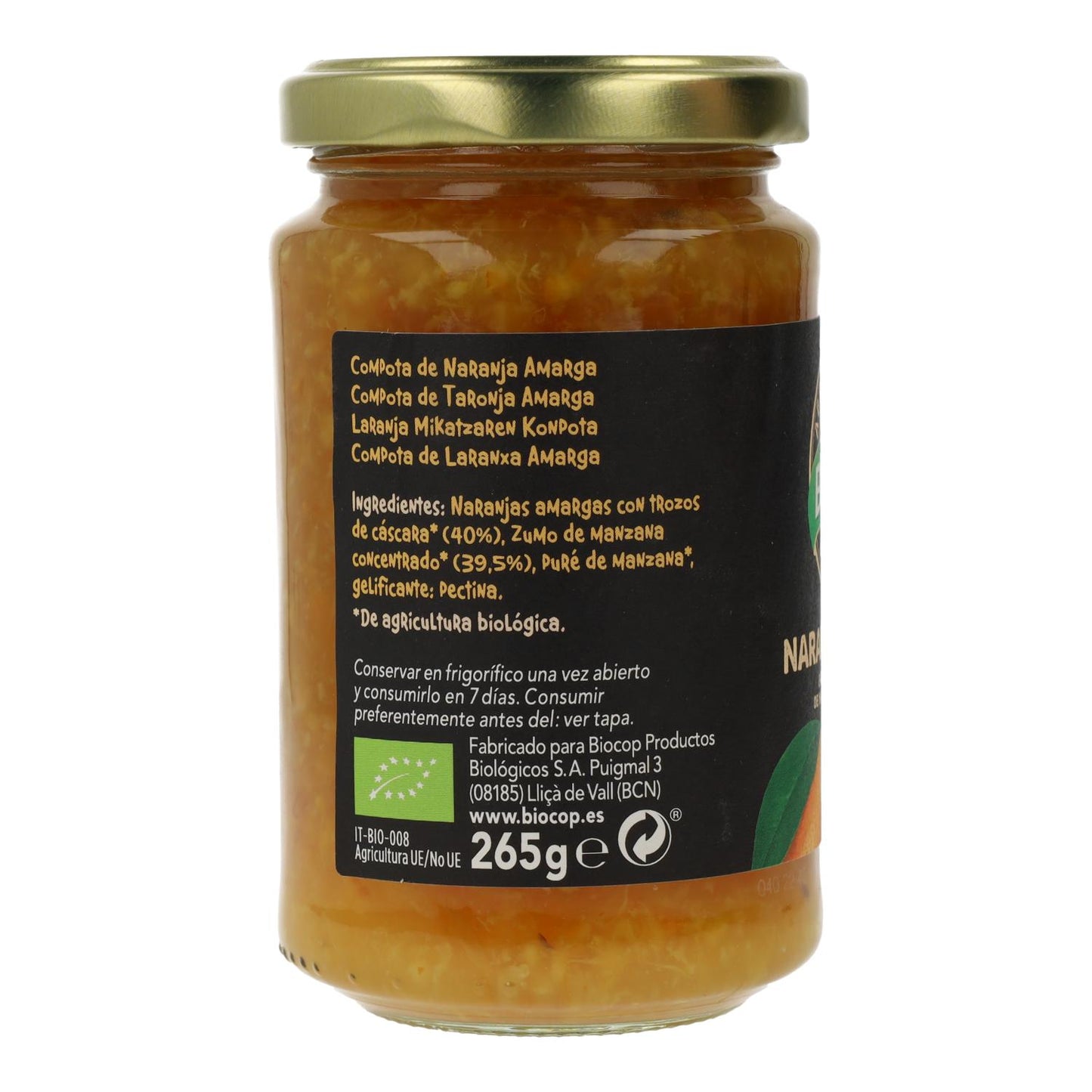 Compota de Laranja Amarga BIO Biocop 265gr