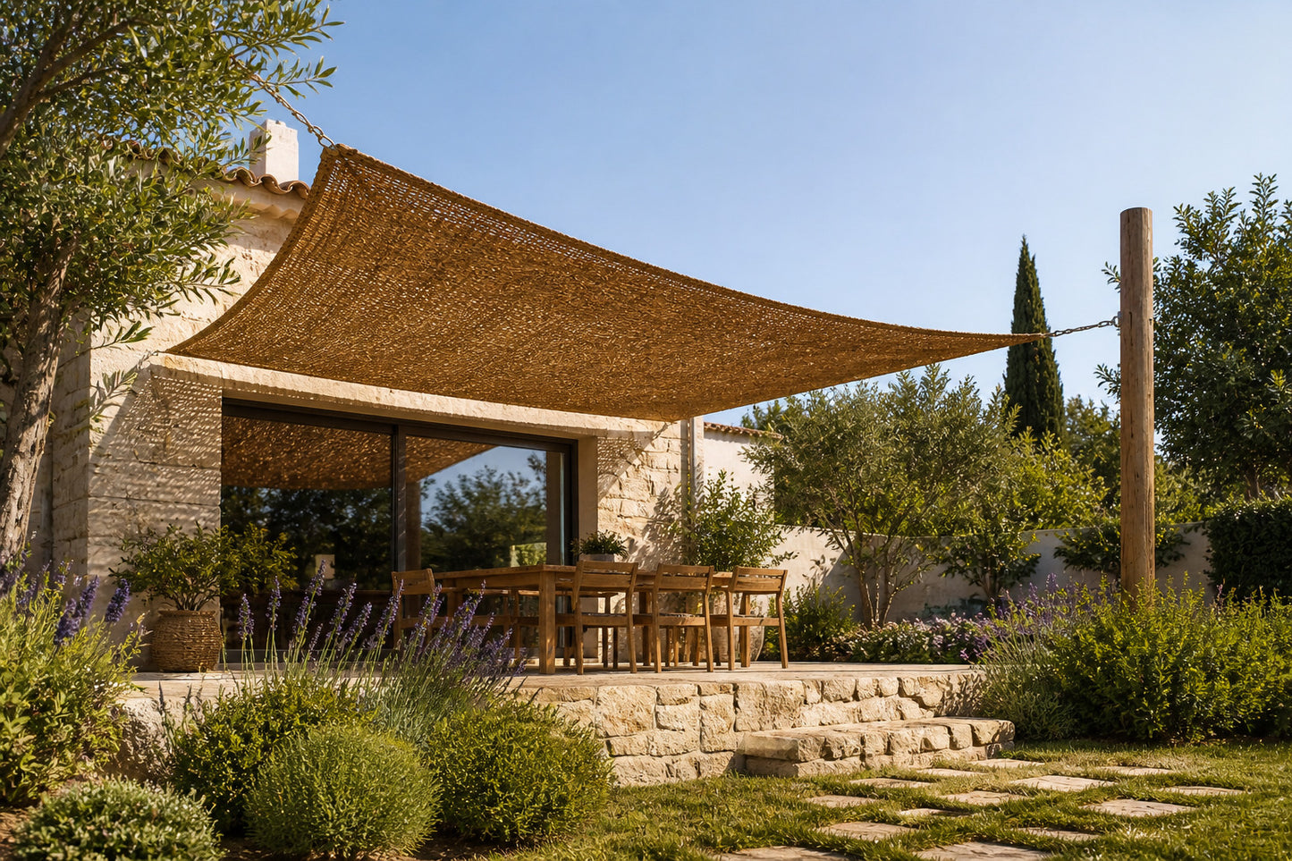 Toldo Vela Coco Natural 2x3 M 60% Ocultación Para Jardín Terraza Pérgola_0