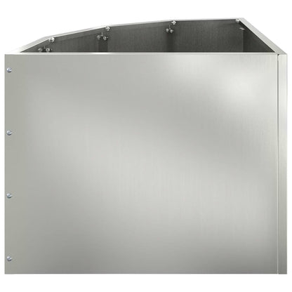 Macetero De Esquina Plateado 45 X 45 X 35 Cm Acero Galvanizado_5