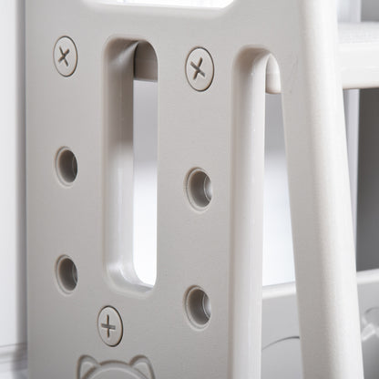 Homcom Torre De Aprendizaje Para Niños Con Altura Ajustable 47x47x90 Cm Gris_3