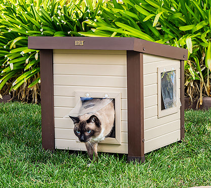 Casa Para Gatos Noa - Caseta De Interior/exterior - Fabricado En Ecoflex - Refugio Para Felinos Con Gatera_0