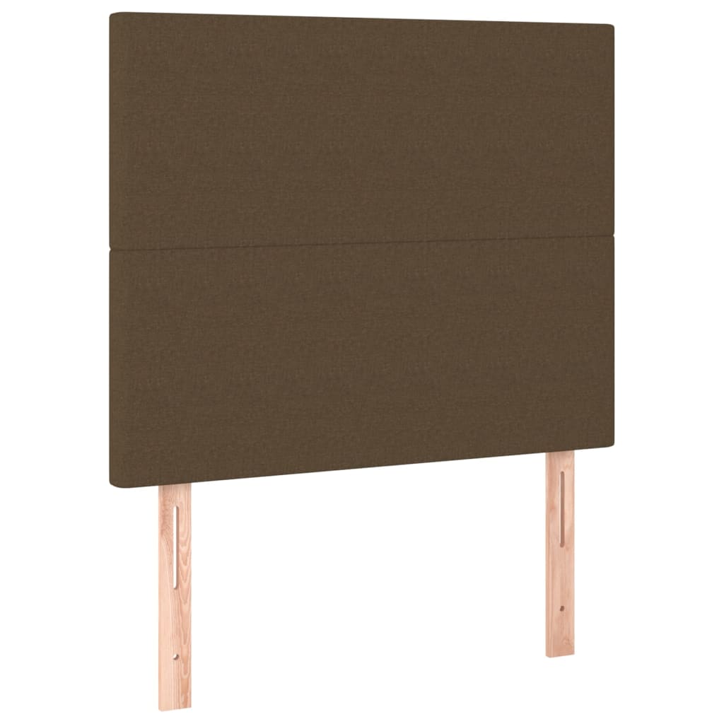 Estructura De Cama Con Cabecero De Tela Marrón Oscuro 90x200 Cm / Vetonek_5