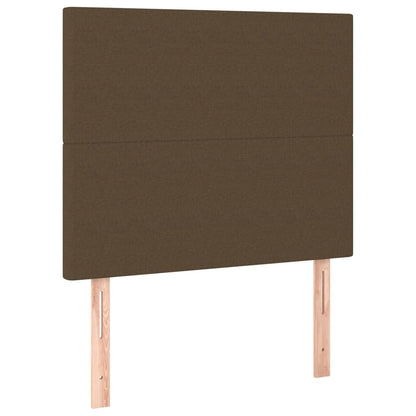 Estructura De Cama Con Cabecero De Tela Marrón Oscuro 90x200 Cm / Vetonek_5