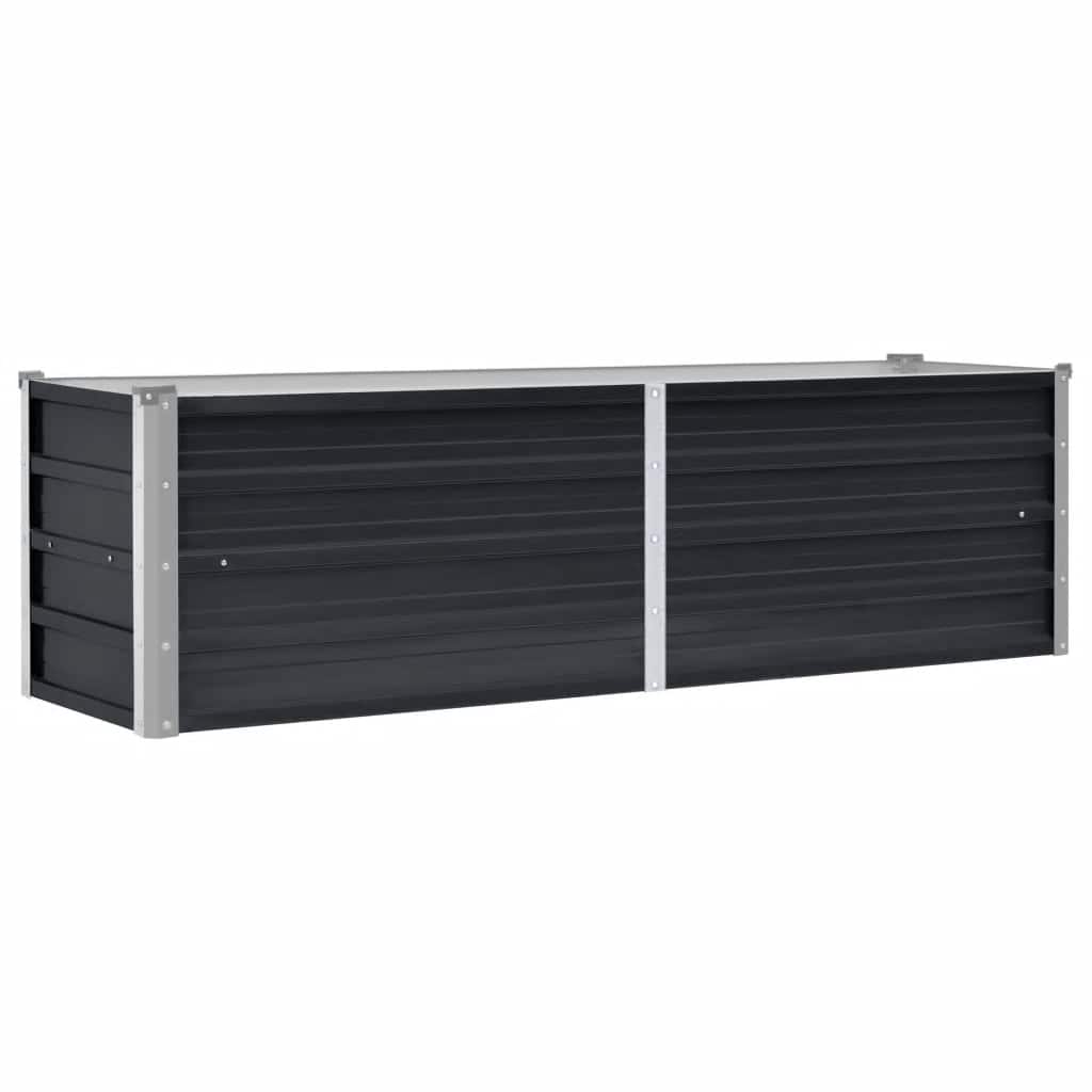 Arriate De Acero Galvanizado Gris Antracita 160x40x45 Cm_0