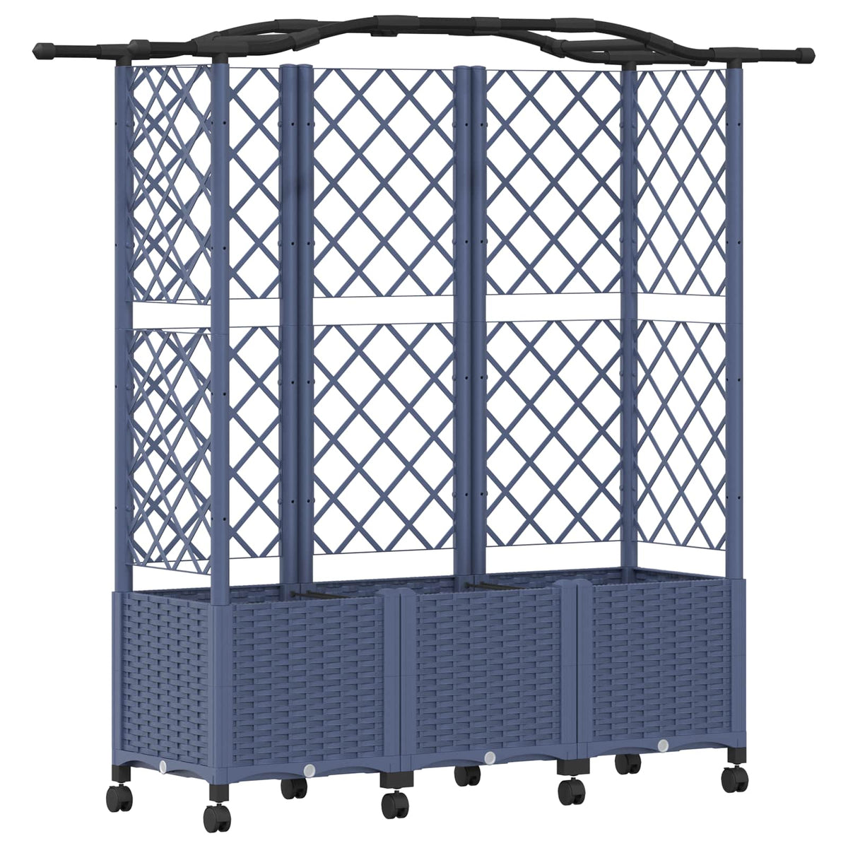 Cama Elevada Con Trellis Y Techo Gris 163 X 40 X 144 Cm Pp_0