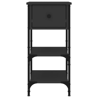 Mesita De Noche Madera De Ingeniería Negro 34x36x70 Cm_4