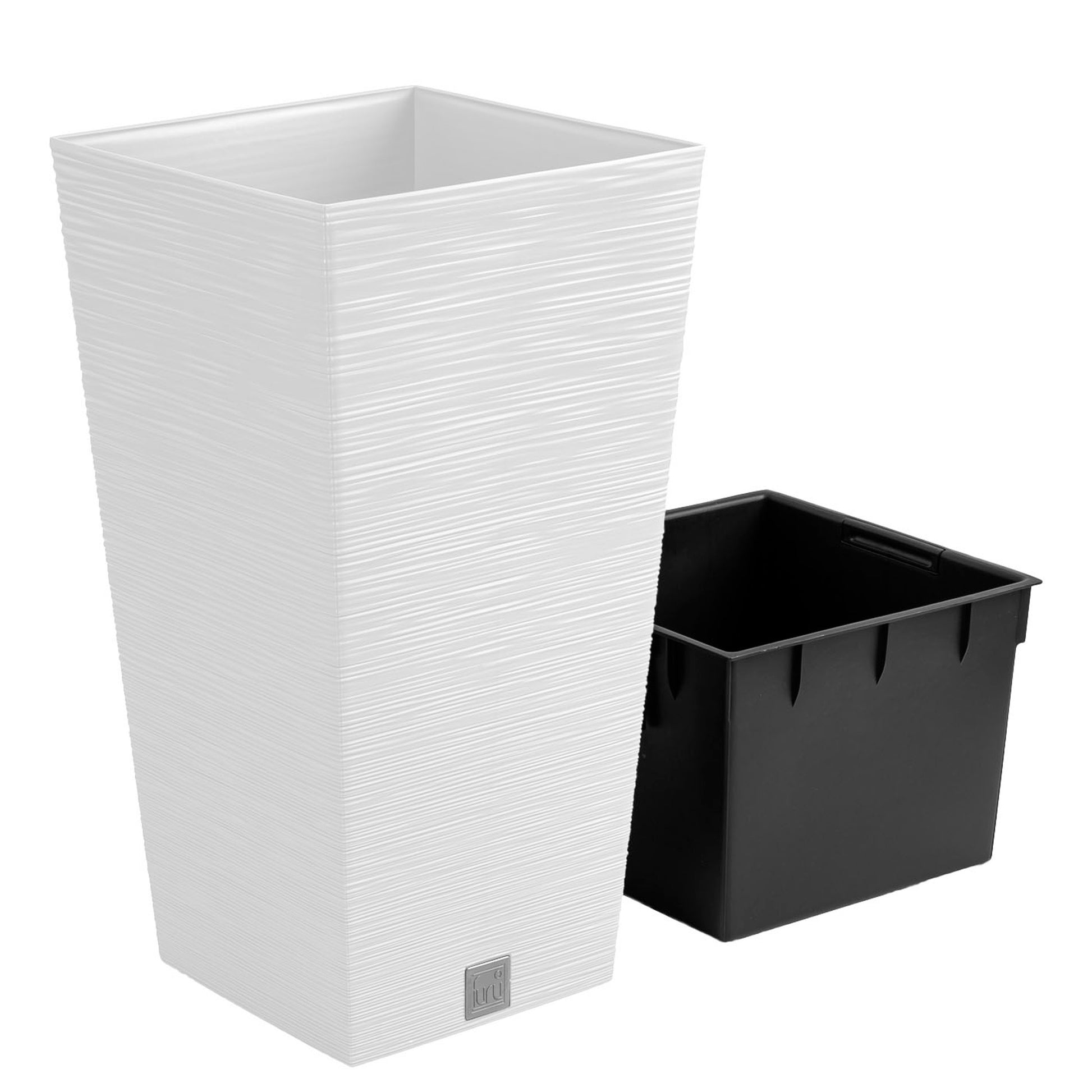 Macetero Color Blanco, Con Depósito, Colección Furu, De 34,5 X 34,5 X 66 Cm, Capacidad De 24 L._2