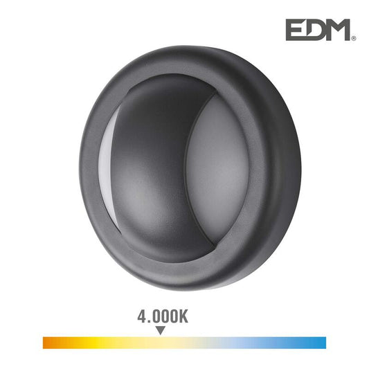 Aplique Led 6w 250lm 4000k Luz Dia Ip65 Ø14x5,7cm Redondo Edm_0