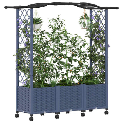 Cama Elevada Con Trellis Y Techo Gris 164 X 40 X 144 Cm Pp_2