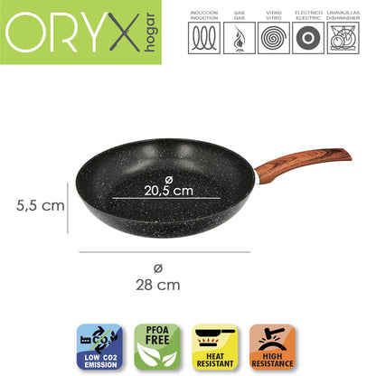 Sarten Aluminio Forjado Antiadherente Ø 28 X 5,5 Cm. Mango Engomado / 5 Capas / Acabado Piedra / Apta Para Todo Tipo De Cocinas_1