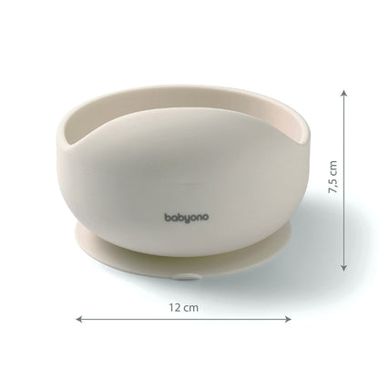 Bowl Silicona Con Ventosa Para Bebés Beige_1