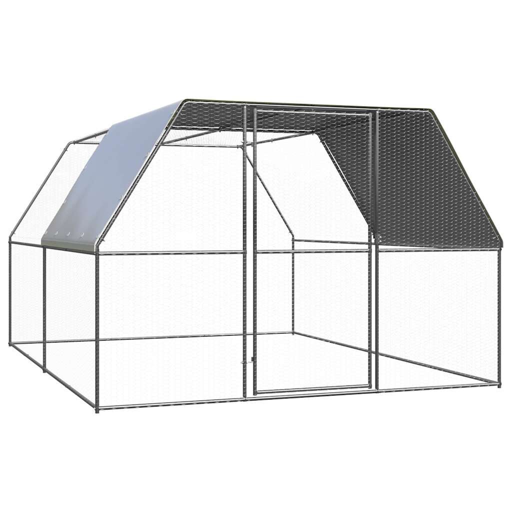 Vidaxl Jaula Gallinero De Acero Galvanizado 3x4x2 M_0