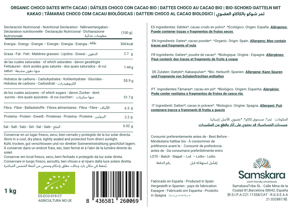 Dátiles Con Cacao Bio - 500g | Dátiles Ecológicos Naturales, Endulzante Vegano Sin Azúcares Refinados, Ricos En Fibra_1
