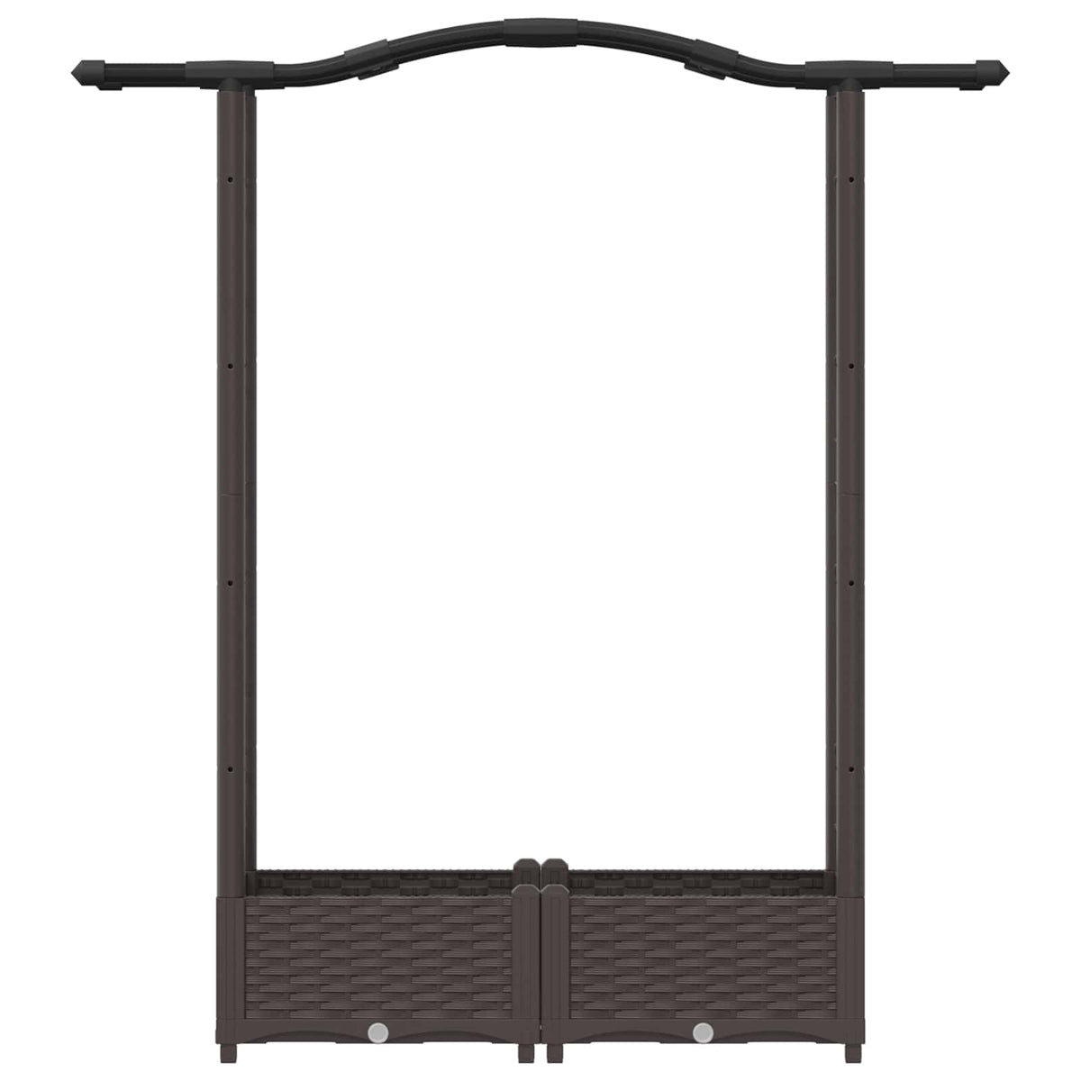 Cama Elevada Con Trellis Y Techo Marrón 124 X 40 X 123 Cm Pp_3