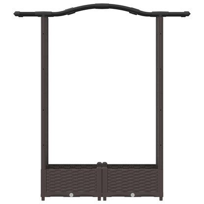 Cama Elevada Con Trellis Y Techo Marrón 124 X 40 X 123 Cm Pp_3