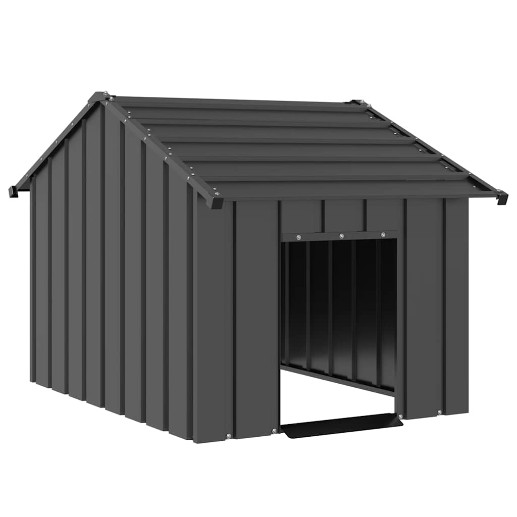Caseta Para Perros Con Techo Acero Galvanizado 83x130x85 Cm_1