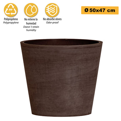 Maceta Tipo Cono Truncado Ø 50 Cm Marrón