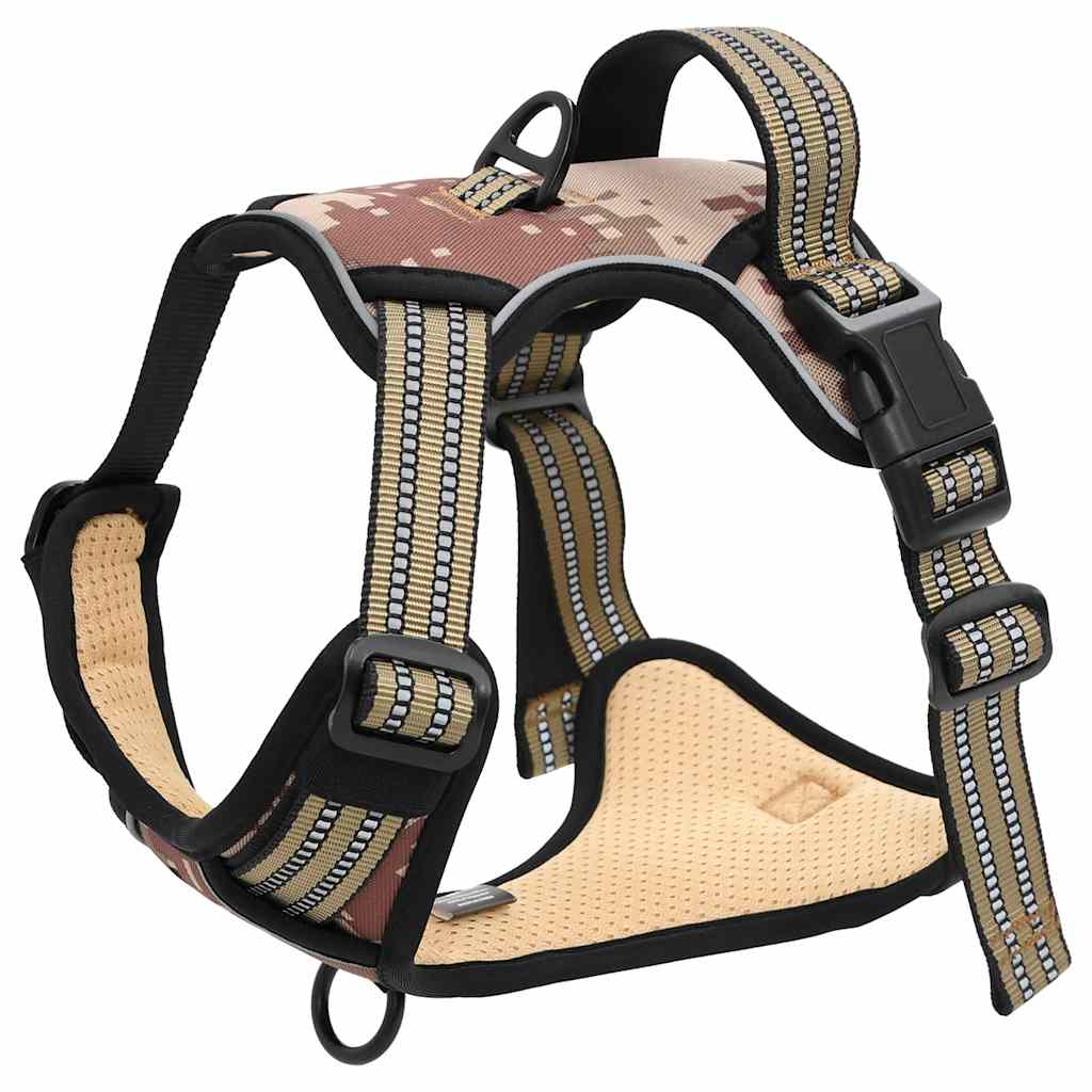 Arnés Para Perros Con Bandas Reflectantes Ajustables Marrón L_4