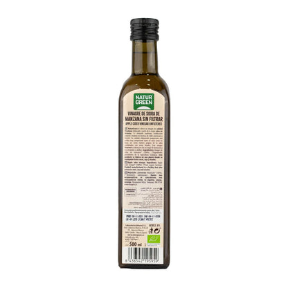 Vinagre de maçã biológico não filtrado NaturGreen 500 ml