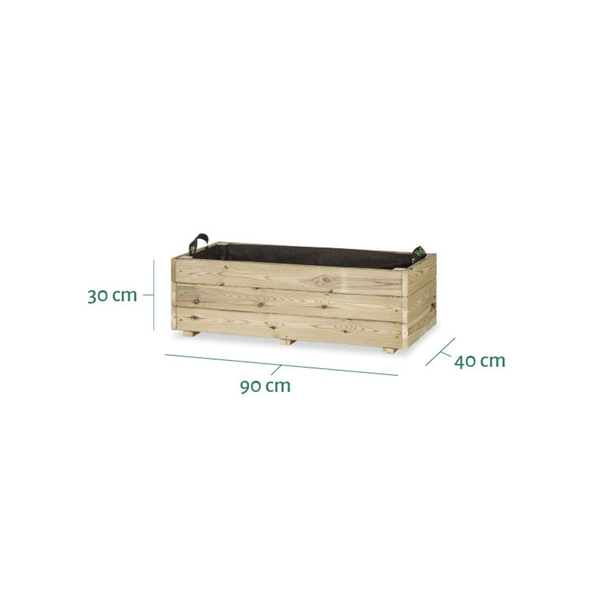 Floreira retangular Ghio 90x40x30 Hortalia