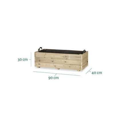 Floreira retangular Ghio 90x40x30 Hortalia