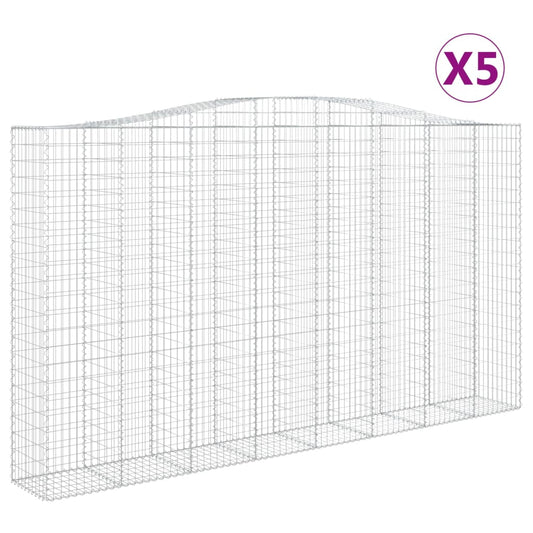 Cestas De Gaviones 5 Uds Forma De Arco Hierro 400x50x220/240 Cm_0