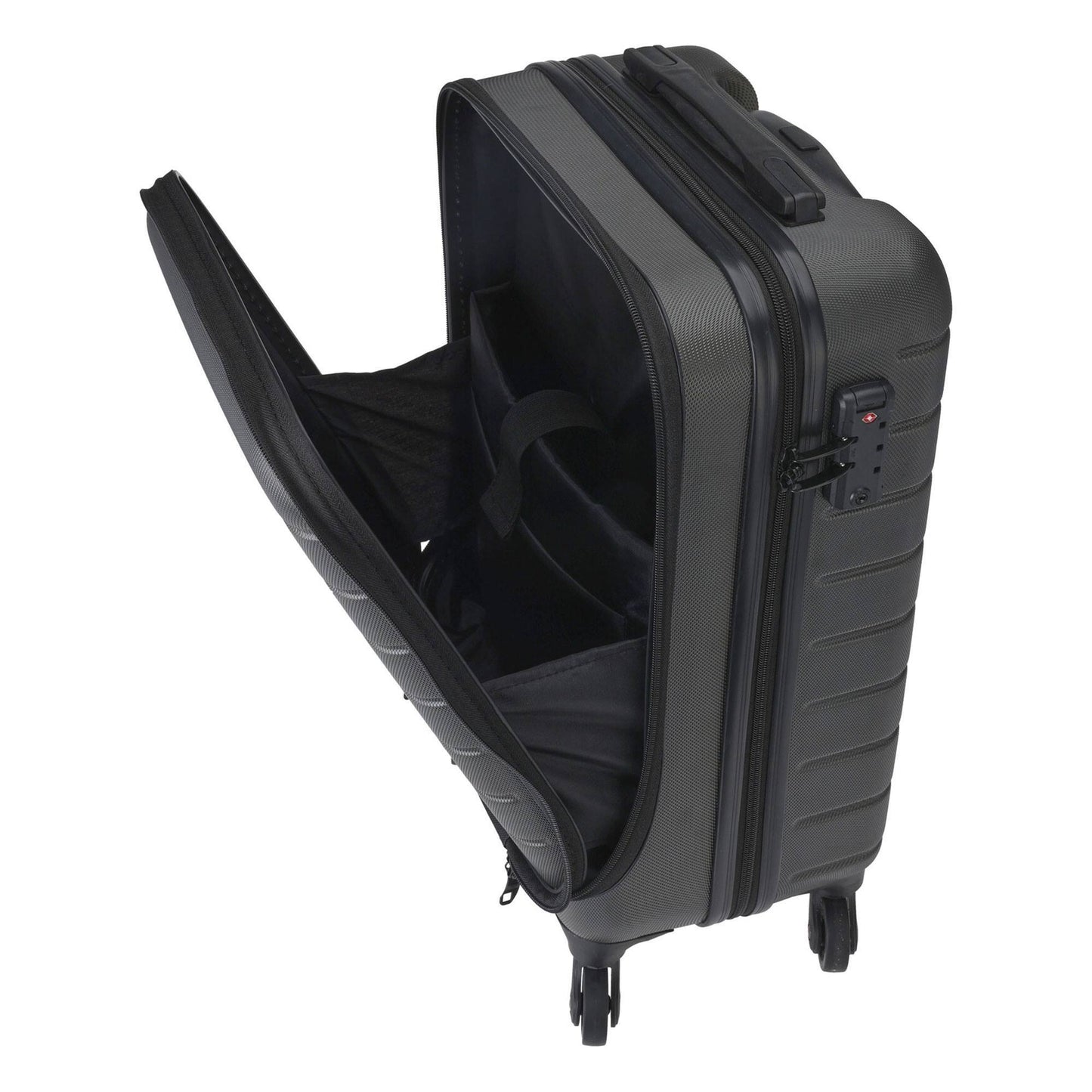 Well Home Maleta Trolley Abs De 20'' Con 4 Ruedas Color Gris Oscuro_2