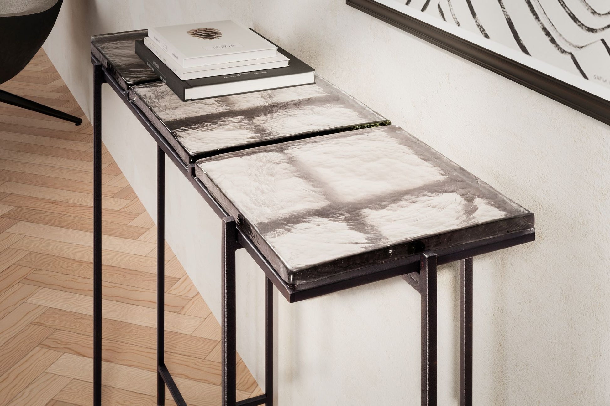 Mesa Consola Negra 90x29x85 Cm_4
