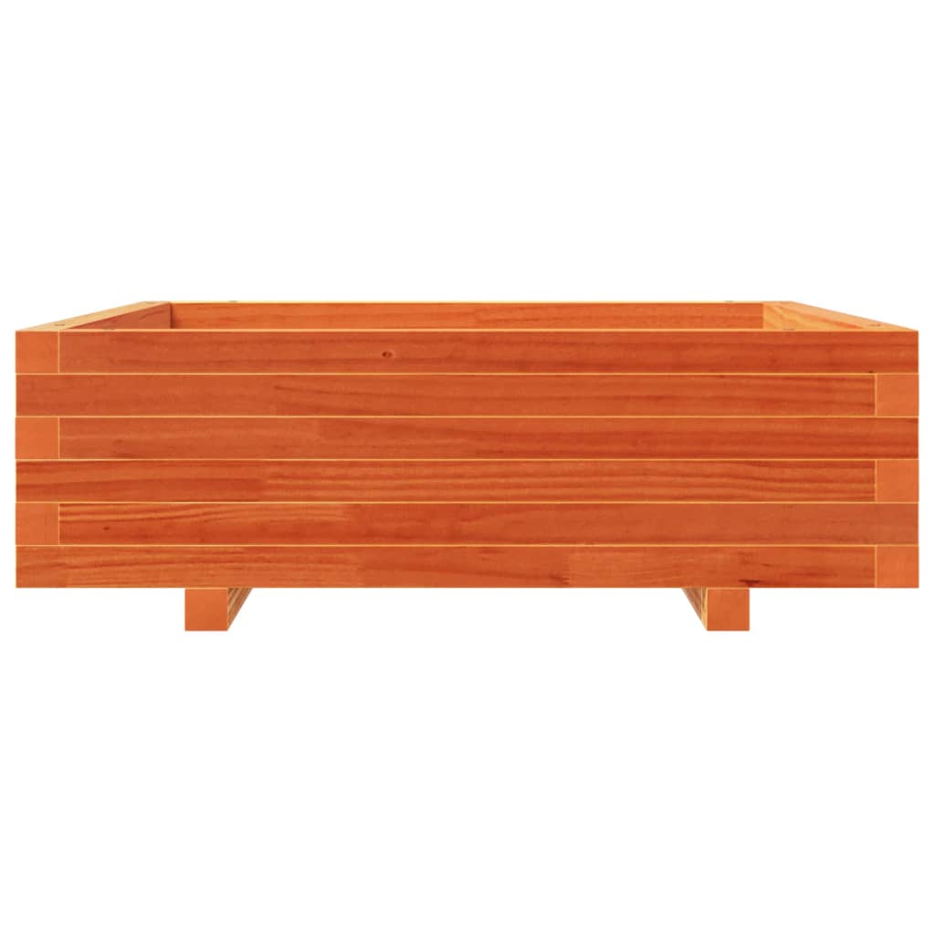Jardinera De Madera Maciza De Pino Marrón Cera 80x80x26,5 Cm_4
