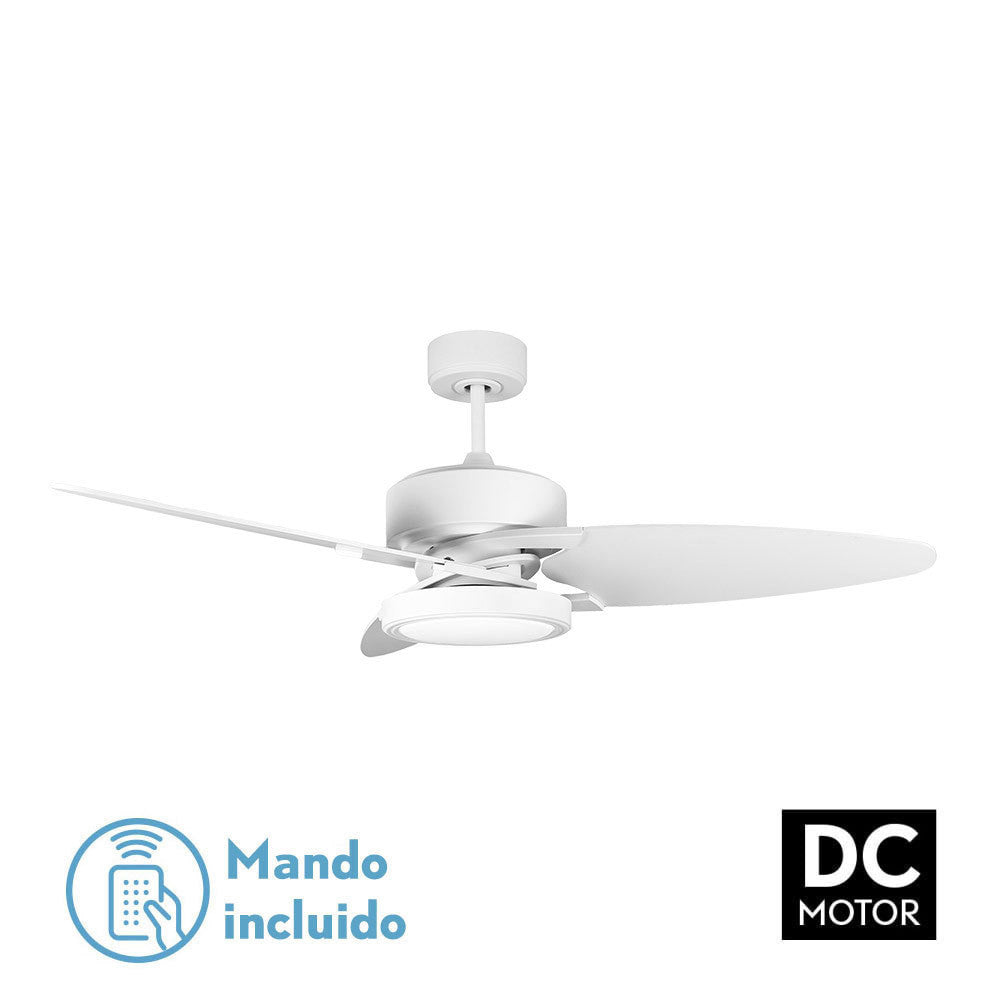 Ventilador Dc Cross 30w Blanco 3 Aspas Blanco/haya 6vel. 3 Colores 3250lm132d Remoto, Memoria Y Temporizador_0