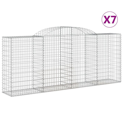 Cestas De Gaviones 7 Uds Forma De Arco Hierro 300x50x120/140 Cm_0