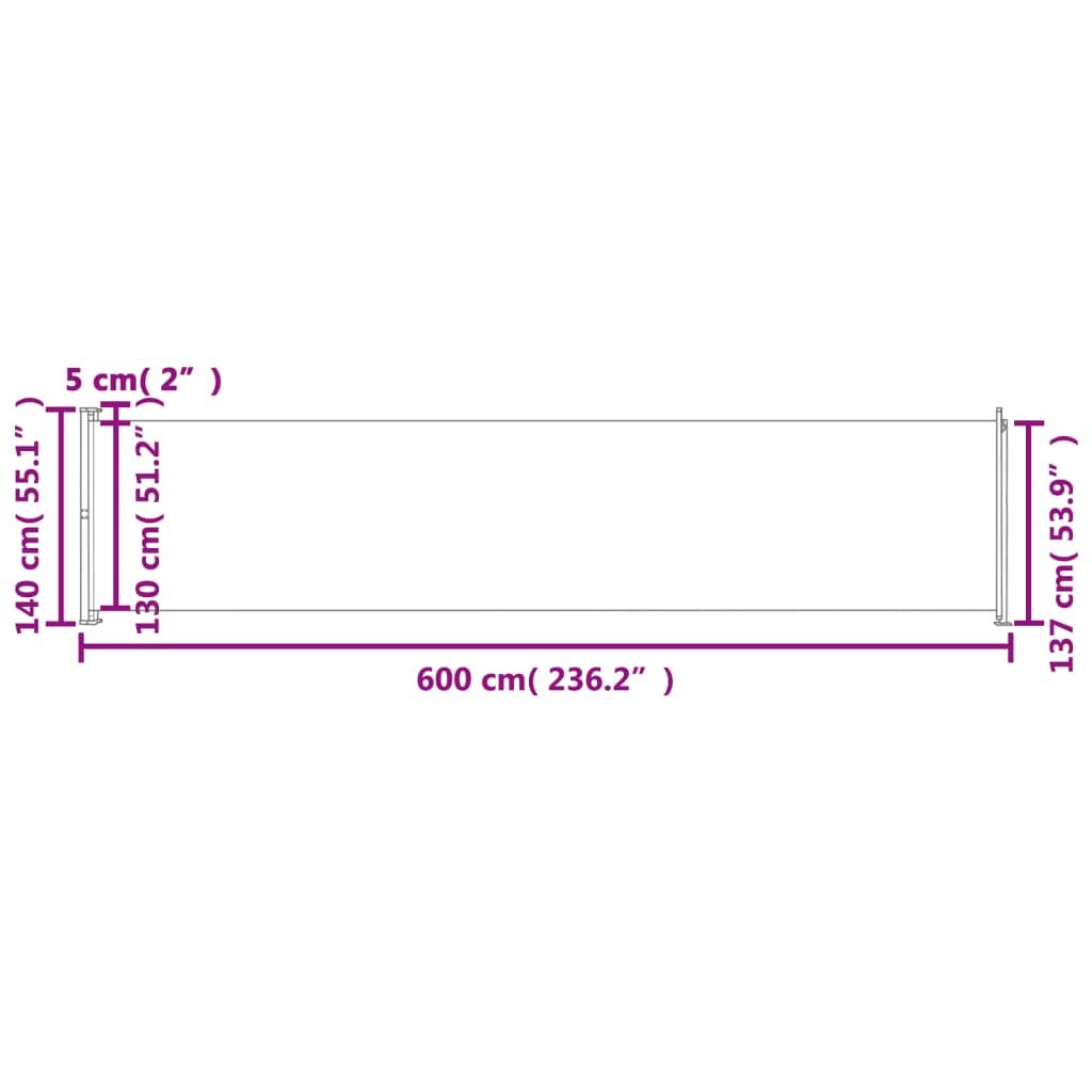Vidaxl Toldo Lateral Retráctil Para Patio Marrón 140x600 Cm_2