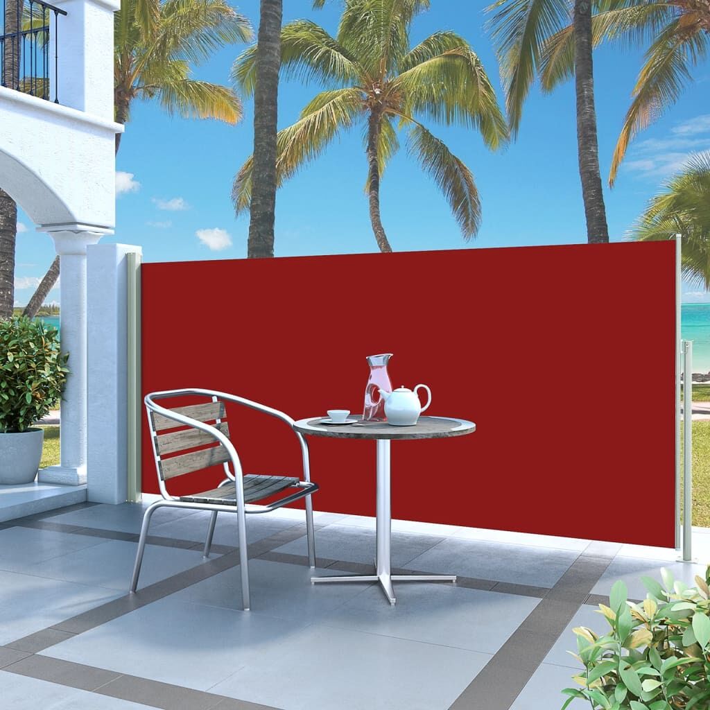 Vidaxl Toldo Lateral Retráctil De Jardín Rojo 140x300 Cm_1