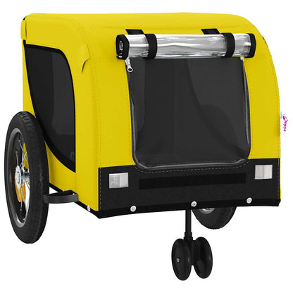 Remolque Bicicleta Mascotas Hierro Tela Oxford Amarillo Negro_3