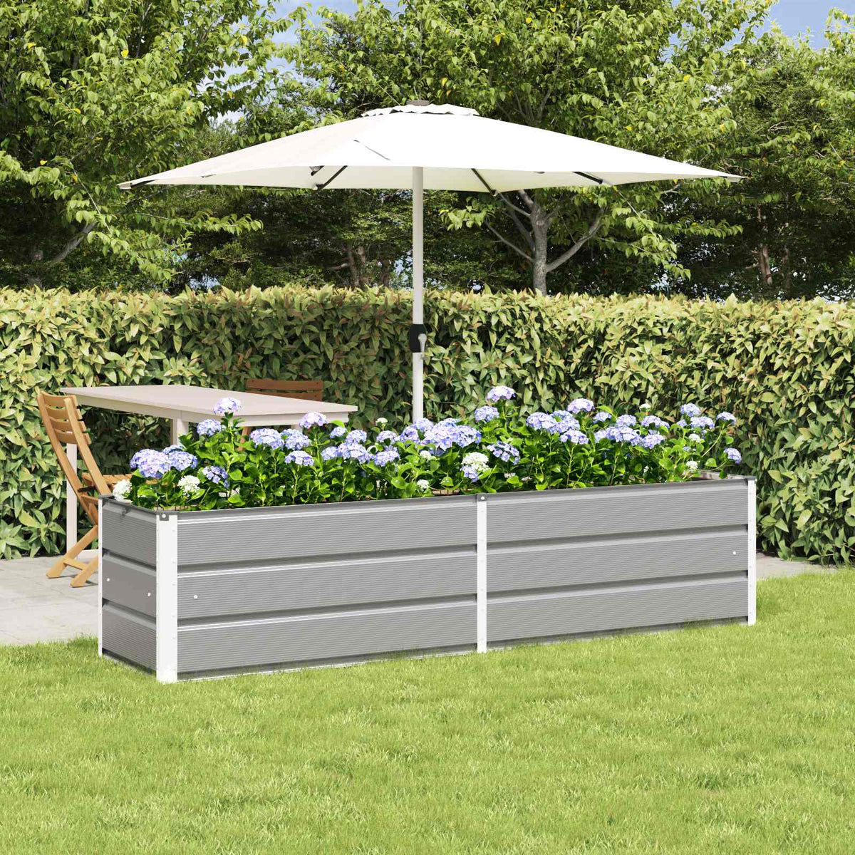 Jardinera Gris Claro 195 X 50 X 45 Cm Acero Galvanizado_1