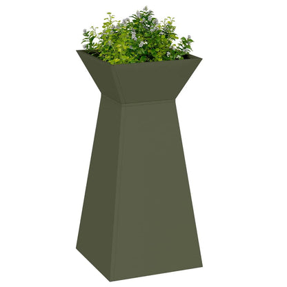Maceta Pilar 2 Uds. Verde Oliva 35 X 35 X 73 Cm_2