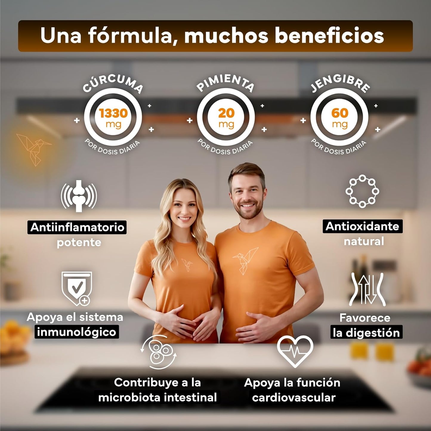 Cúrcuma + Jengibre Sevens Nutrition 365 cápsulas