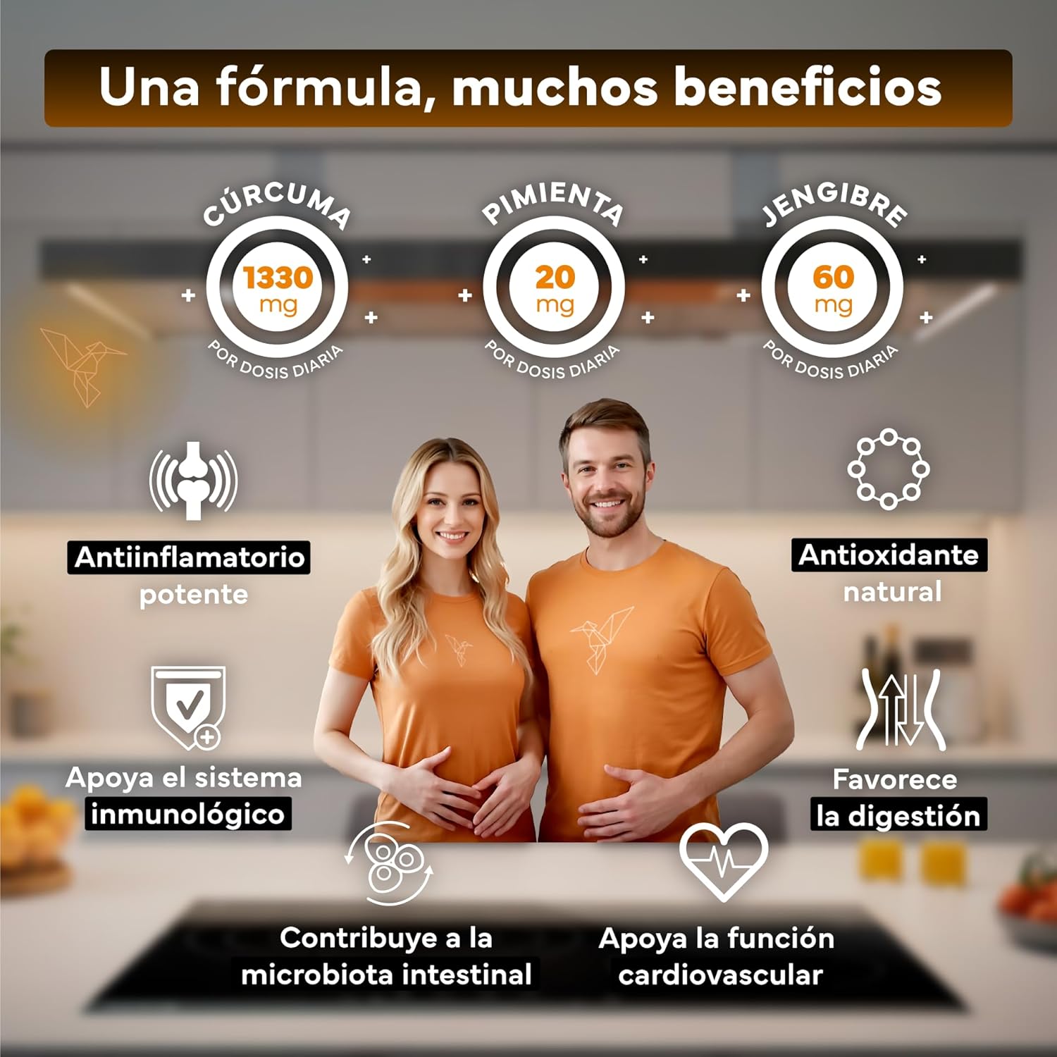 Cúrcuma + Jengibre Sevens Nutrition 365 cápsulas