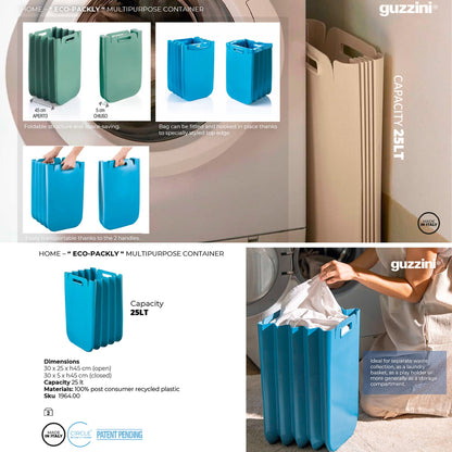 Set De 3x Contenedor Multiusos Plegable 25 Litros C/uno (75l Totales), En Plástico Reciclado, 45x30 Cms, En Color_2